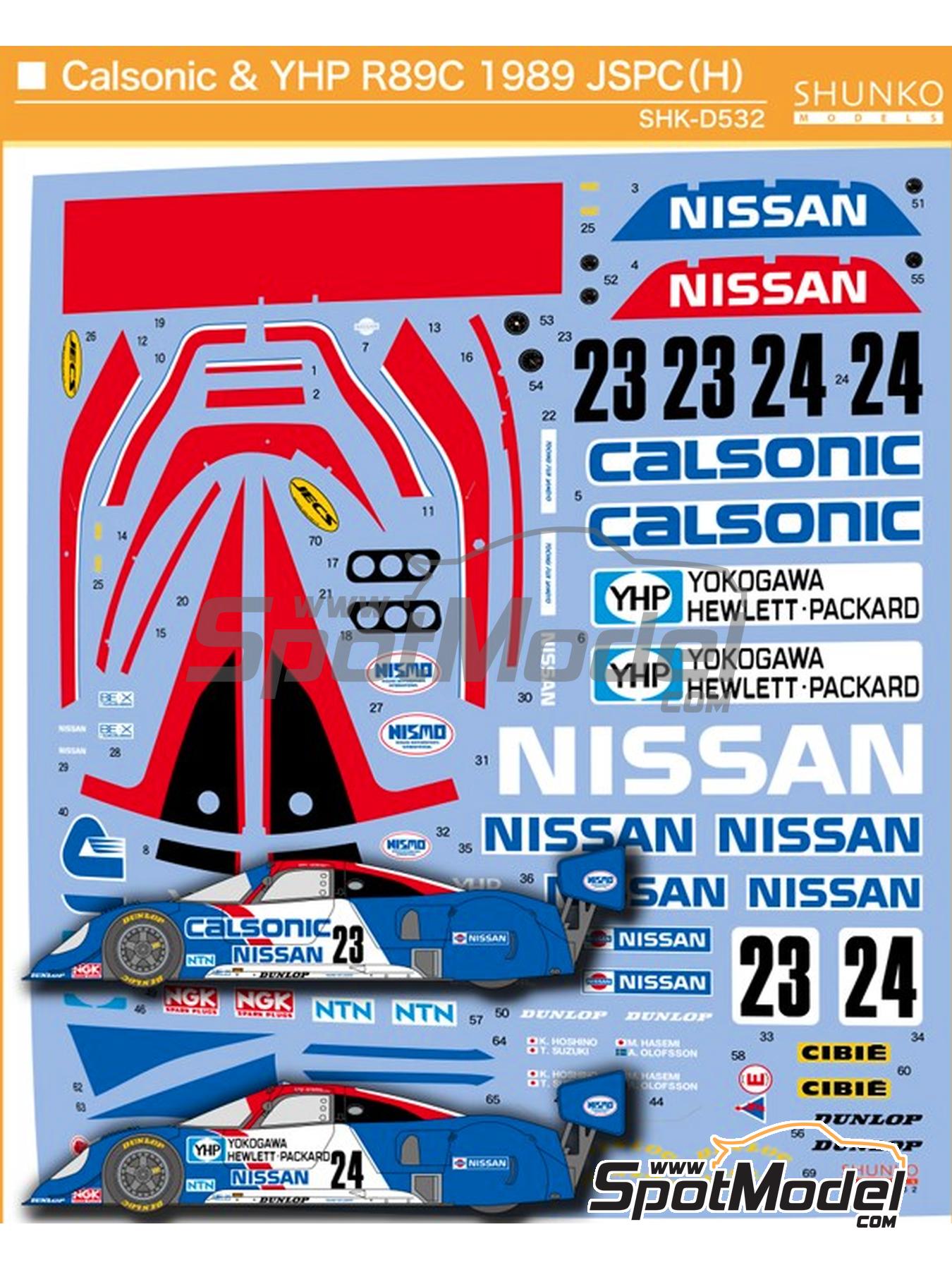 Shunko Models SHK-D532: Marking / livery 1/24 scale - Nissan R89C